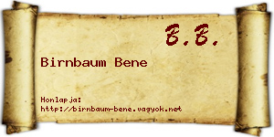 Birnbaum Bene névjegykártya